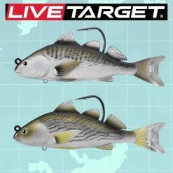 Live Target LIVETARGET 4in Croaker 1OZ Swimbait Soft Plastic Baits