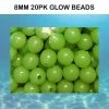 James E Clark Soft Luminous Glow Beads 20pk 8mm Terminal Tackle