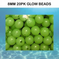James E Clark Soft Luminous Glow Beads 20pk 8mm Terminal Tackle