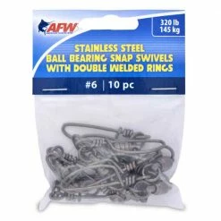 American Fishing Wire Terminal Tackle AFW Stainless Steel Ball Bearing Snap Swivels With Double Welded Rings Gunmetal Black 10PK