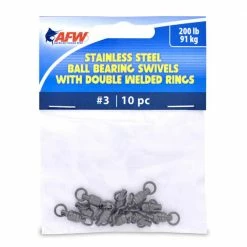 American Fishing Wire AFW Stainless Steel Ball Bearing Swivels With Double Welded Rings Gunmetal Black 10PK