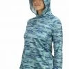 Aftco Apparel Aftco Women's Mercam Teal L/S Tactical Camo Hooded Shirt