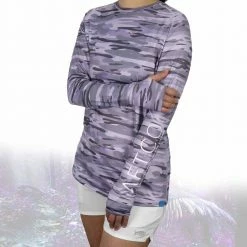 Aftco Apparel Clothing & Gifts Aftco Women's Mercan Purple Camo L/S Performance Shirt