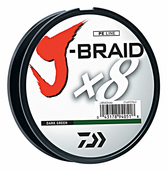 Daiwa J-Braid X8 330YDS Dark Green Braided Line Fishing Line
