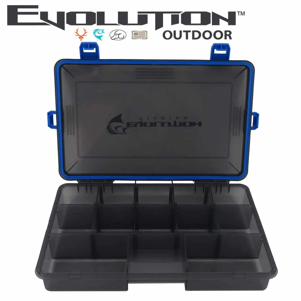 Evolution Outdoor 3600 4-Latch Blue Waterproof Tackle Tray Fishing Accessories