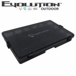Evolution Outdoor 3700 4-Latch Black Waterproof Tackle Tray Fishing Accessories
