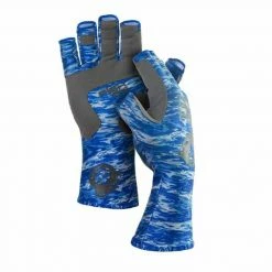 Fish Monkey Blue Water Camo Half Finger Guide Gloves FM11 Fishing Accessories
