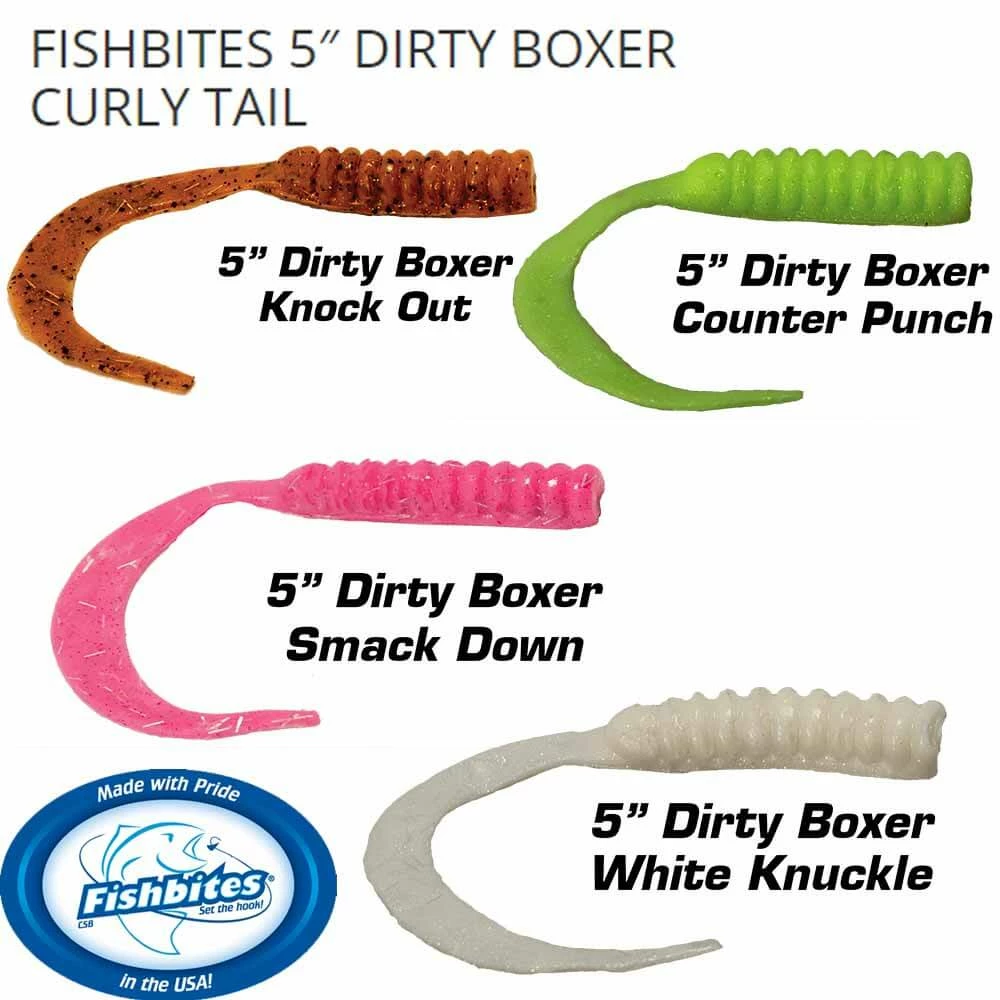 Fishbites Fight Club 5” Dirty Boxer Curly Tail Lure Lures