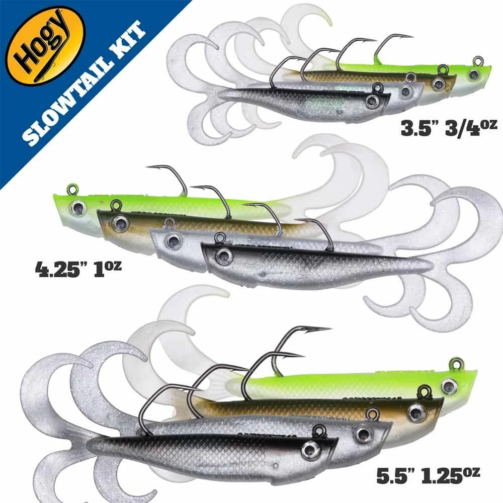 Hogy Lure Company Soft Plastic Baits Hogy Slowtail 5.5" 1.25oz Twin Tail Swim Bait Lure