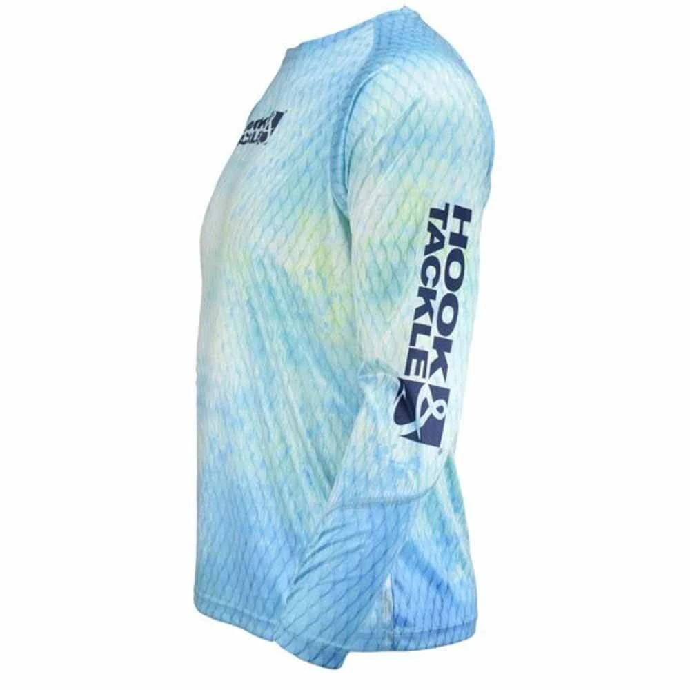 Clothing & Gifts Hook & Tackle Scaly Aquamarine L/S Performance Shirt