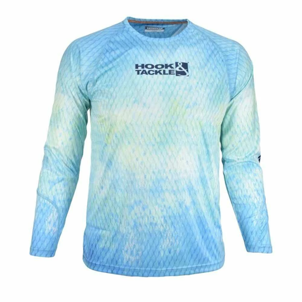 Clothing & Gifts Hook & Tackle Scaly Aquamarine L/S Performance Shirt