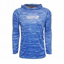 Clothing & Gifts Hook & Tackle Indigo Marlin Stripe L/S Hooded Performance Shirt
