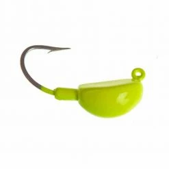 Hook-Up Lures Jigs Hookup Lures Big Jig Heads 6/0 Duratin Hook 1OZ Chartreuse 3pk