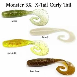 Monster3X Monster 3X X-Tail 3 1/4In 5Pk Curly Tail Lure
