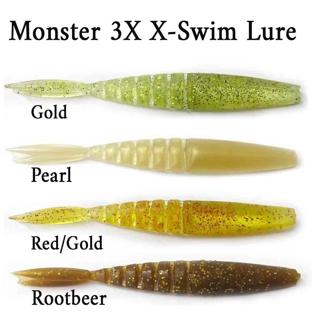 Monster3X Lures Monster 3X X-Swim 4 3/4In 5Pk Swim Bait Lure