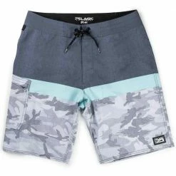 Pelagic Light Grey Fish Camo Stacked Blue Water Short Clothing & Gifts