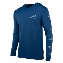 Pelagic Smokey Blue Aquatek Hoodie Gyotaku L/S Performance Shirt