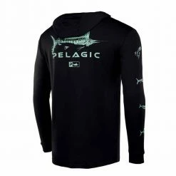 Pelagic Black Aquatek Gyotaku Hoodie L/S Performance Shirt