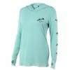 Pelagic Women's Turquoise Ultratek Gyotaku Hoodie L/S Performance Shirt