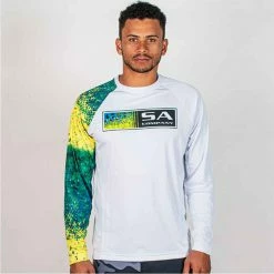 SA Company SA White Mahi Fade L/S Performance Shirt