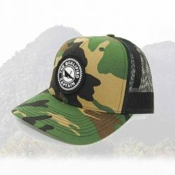 The Qualified Captain Clothing & Gifts The Qualified Embroidered Patch Green Camo/Black Trucker Hat