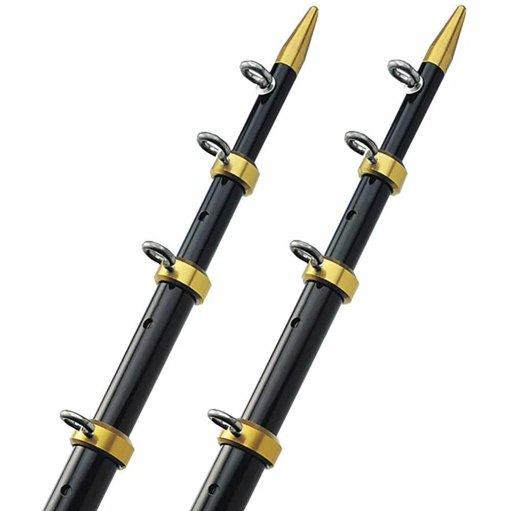 Marine, Boating & Outdoor Taco Marine OT Aluminum 18FT Black/Gold Tele-Outrigger Poles
