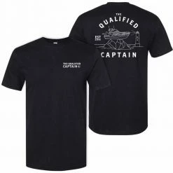 The Qualified Captain Black/White Lighthouse Tee Shirt Clothing & Gifts