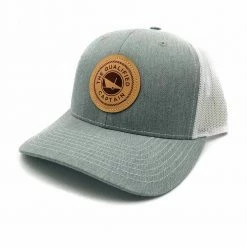 The Qualified Captain Clothing & Gifts The Qualified Leather Patch Captain Grey/White Hat