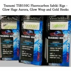 Tsunami TSB550G Glow Hage Aurora Fluorocarbon Sabiki Rig Terminal Tackle