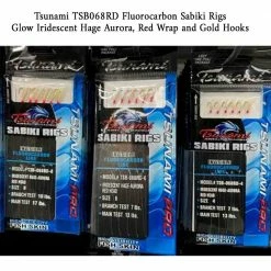 Terminal Tackle Tsunami TSB068RD Glow Iridescent Hage Aurora Fluorocarbon Sabiki Rig