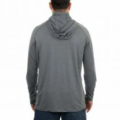 Aftco Apparel Aftco Space Grey Heather Barracuda Geocool L/S Hooded Performance Shirt With Mask