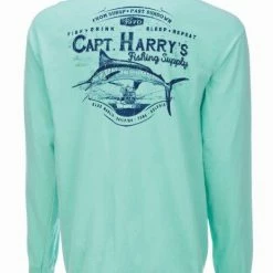 Capt. Harry's Products Capt. Harry's Burly Marlin Long Sleeve T-Shirt In Island Reef