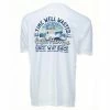 Capt. Harry's Products Clothing & Gifts Flywheel Boat Short Sleeve T-Shirt In White