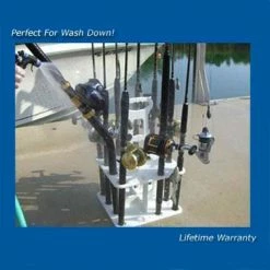 Deep Blue Marine Products V-12 Polymer Rod Rack Holds Up To 14 Rods And Reels W/2 Fly Rod Tube Holes