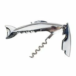 Gecko Gifts Stainless Steel Shark Waiter's Corkscrew