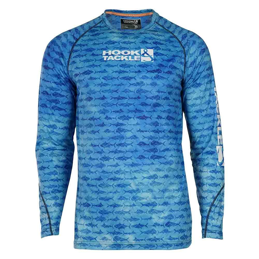 Hook & Tackle Gamefish Camo Wicked Dry & Cool Blue L/S Performance Fishing Shirt Clothing & Gifts