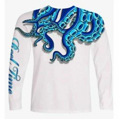 Capt. Harry's Products Clothing & Gifts Youth L/S Blue Octopus Performance Shirt UPF50