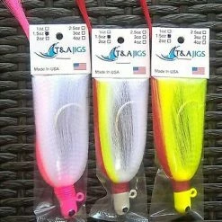 T&A Jigs 2OZ ASPIRIN HEAD 3D EYES FLAIR HAWK JIG Lures