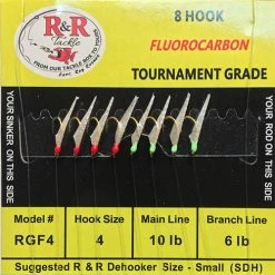 R&R Tackle Fluoro 8 HK Fish Skin Sabiki Rig