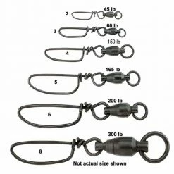 Sampo Black Ball Bearing Snap Swivels Terminal Tackle